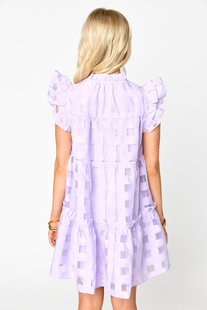 BuddyLove | Aubrey Ruffle Shoulder Short Dress | Lilac