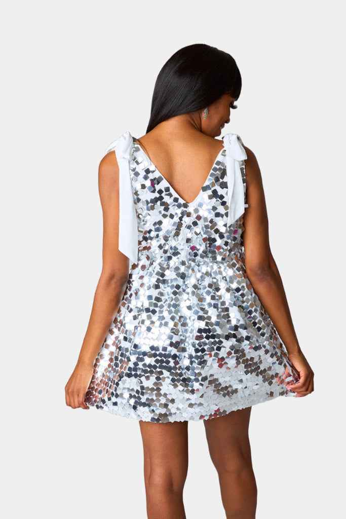 BuddyLove Melanie Tie-Shoulder Mini Dress - Overcast