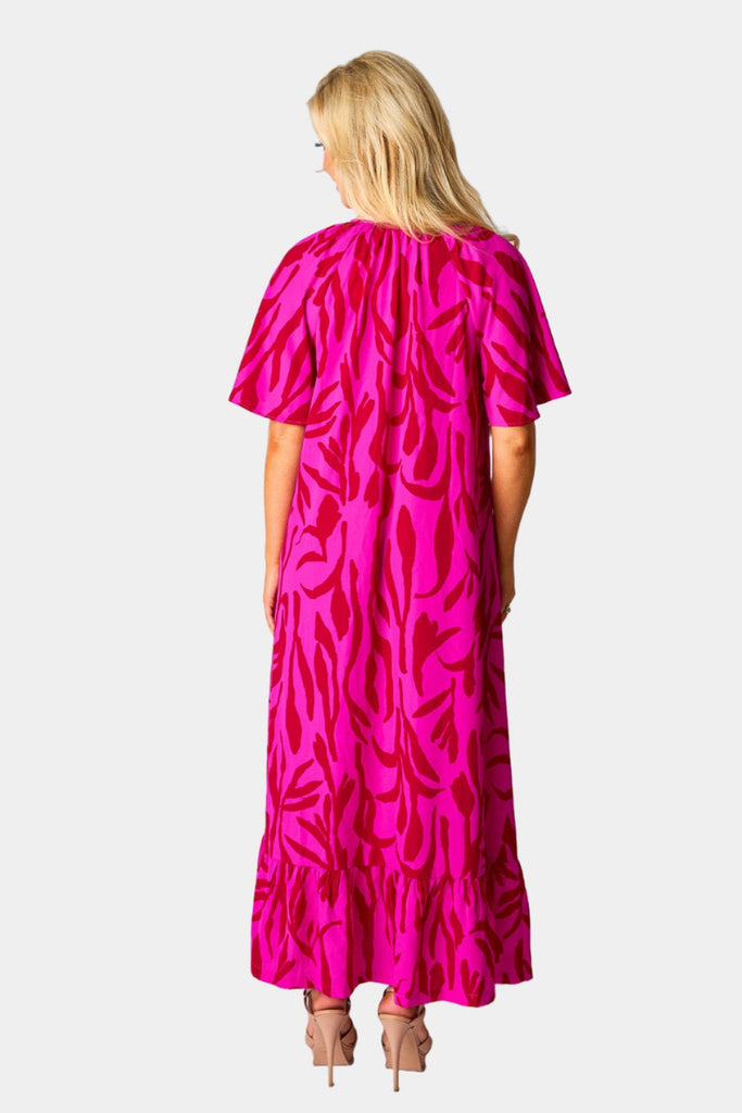 BuddyLove Tullah Caftan Maxi Dress - Berry Gloss