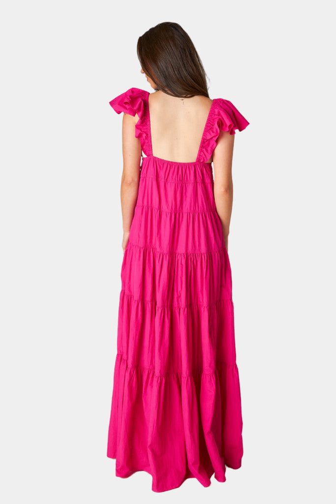 BuddyLove Holland Tiered Maxi Dress - Raspberry