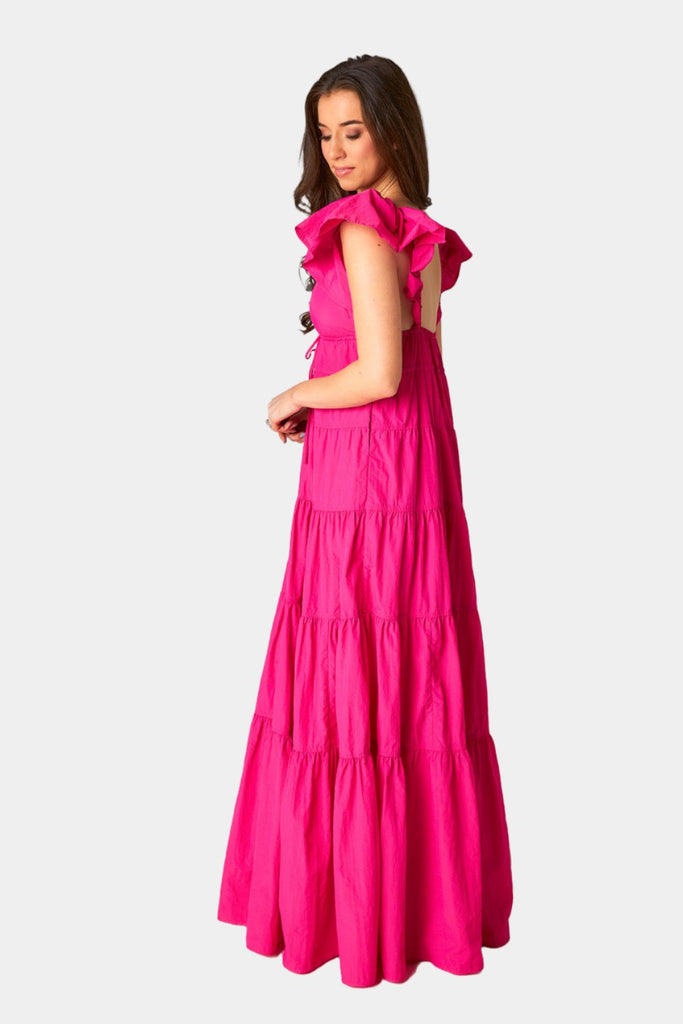 BuddyLove Holland Tiered Maxi Dress - Raspberry