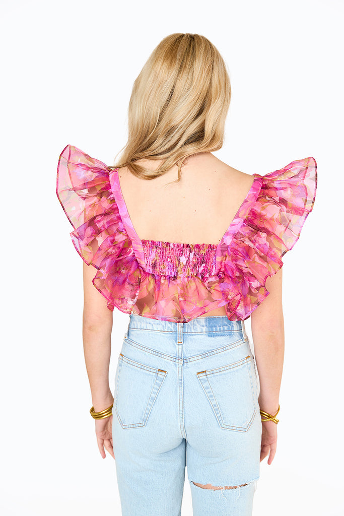 BuddyLove Madeline Ruffle Sleeve Bustier Top - Off To Paradise