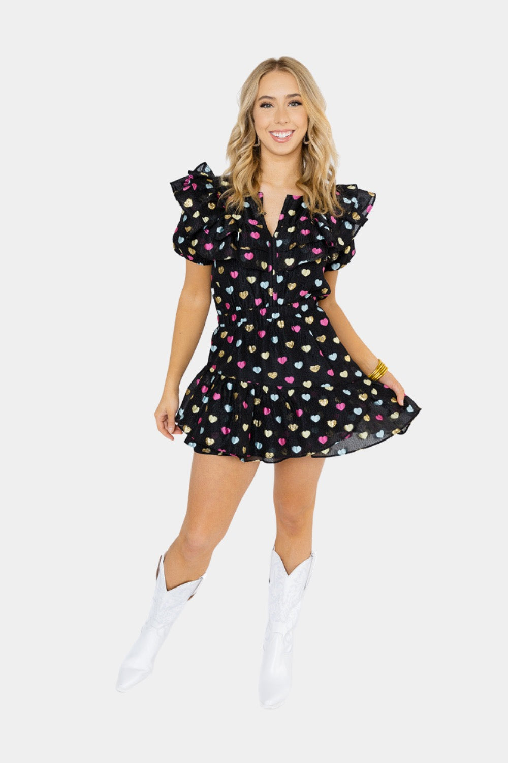 BuddyLove Norma Ruffle Sleeve Mini Dress - Nobodys Darling