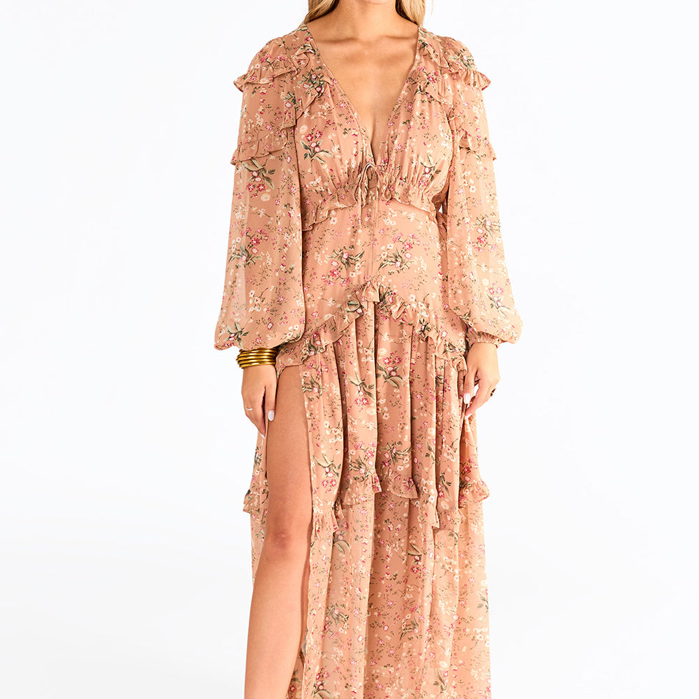 BuddyLove Pia Long Sleeve Maxi Dress - Adrift