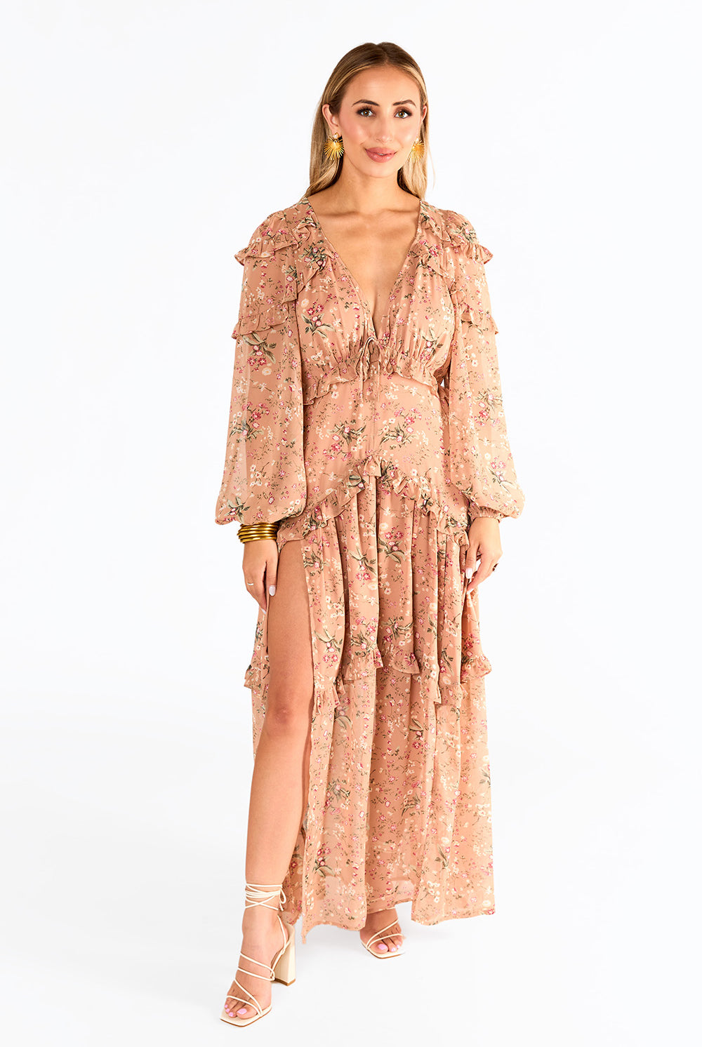 BuddyLove Pia Long Sleeve Maxi Dress - Adrift