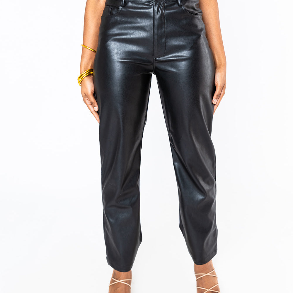 BuddyLove Gomez Vegan Leather Pants - Black