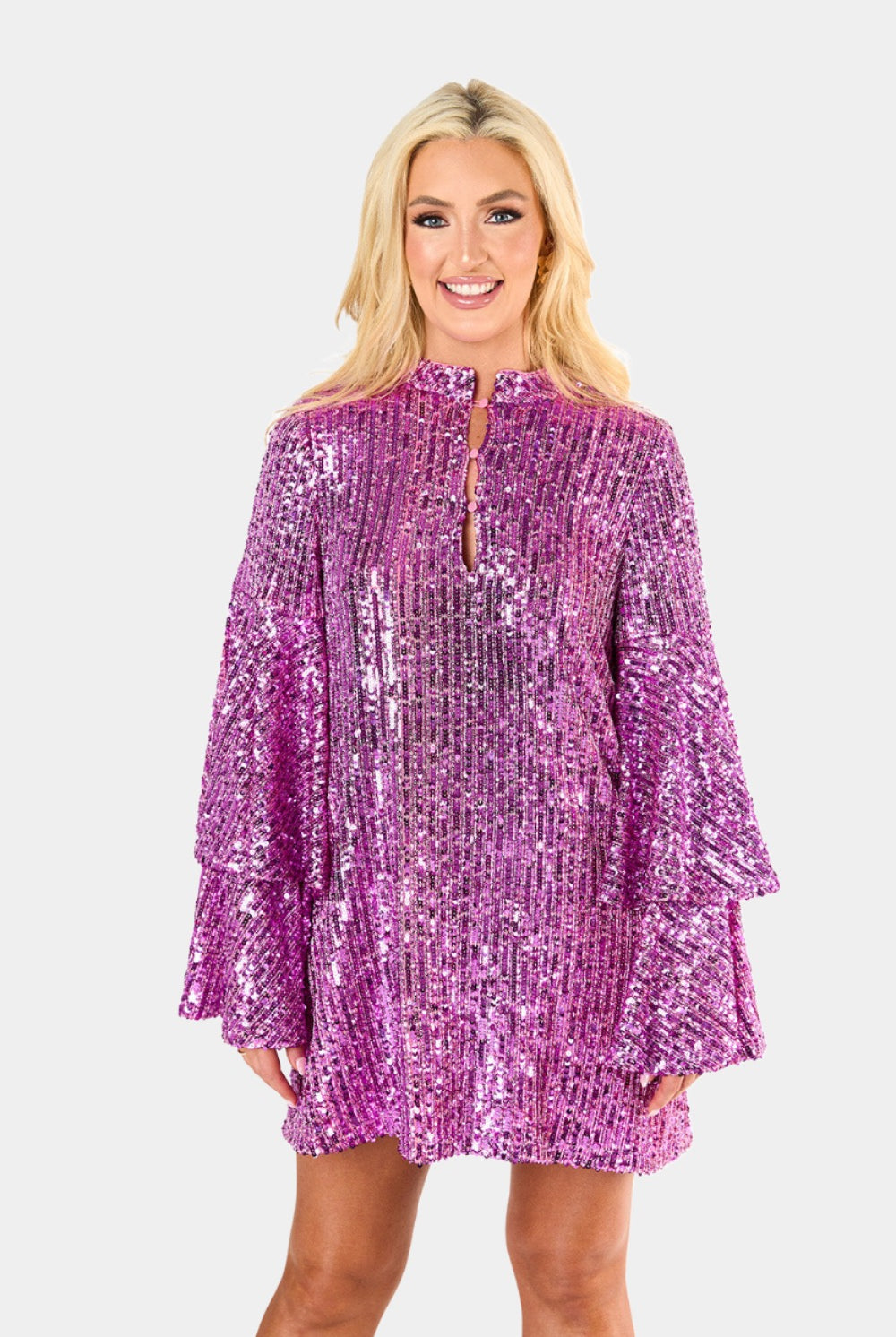 BuddyLove Gayle Long Sleeve Mini Dress - Grape