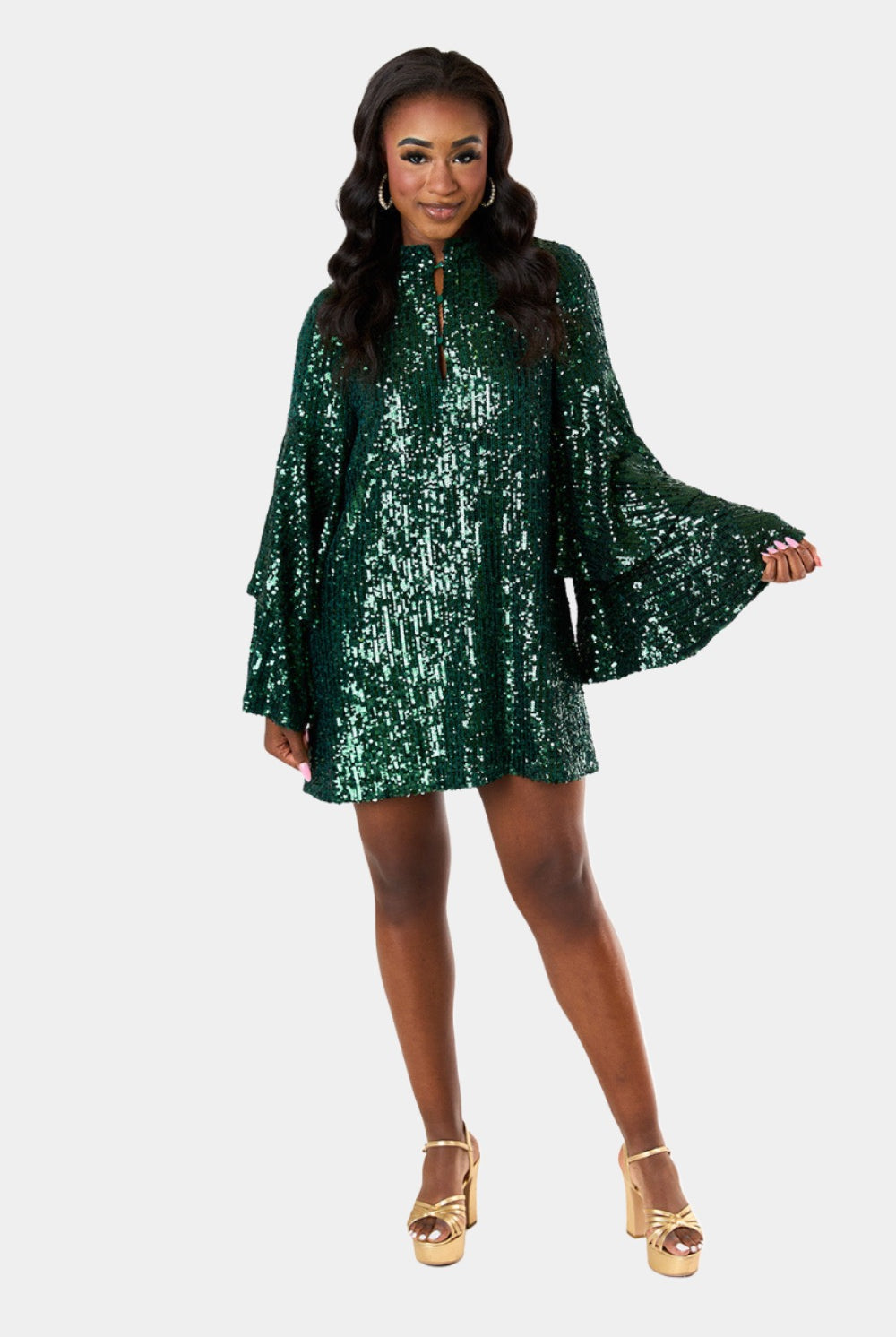 BuddyLove Gayle Long Sleeve Mini Dress - Jade