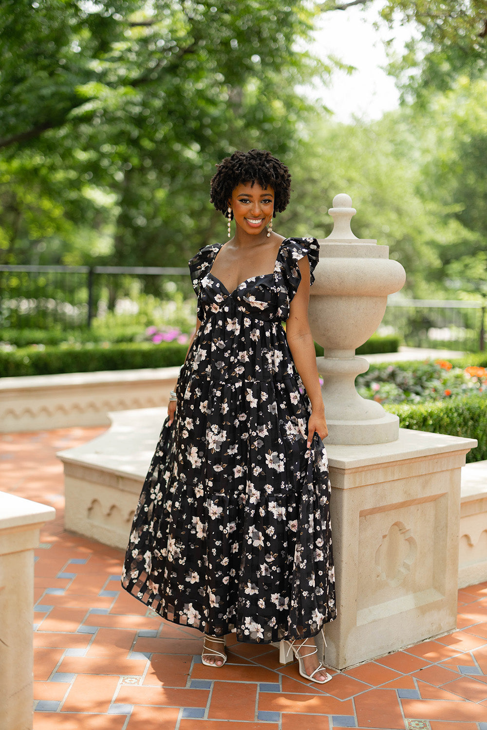 BuddyLove Lilly Sweetheart Neckline Maxi Dress - Flower Basket