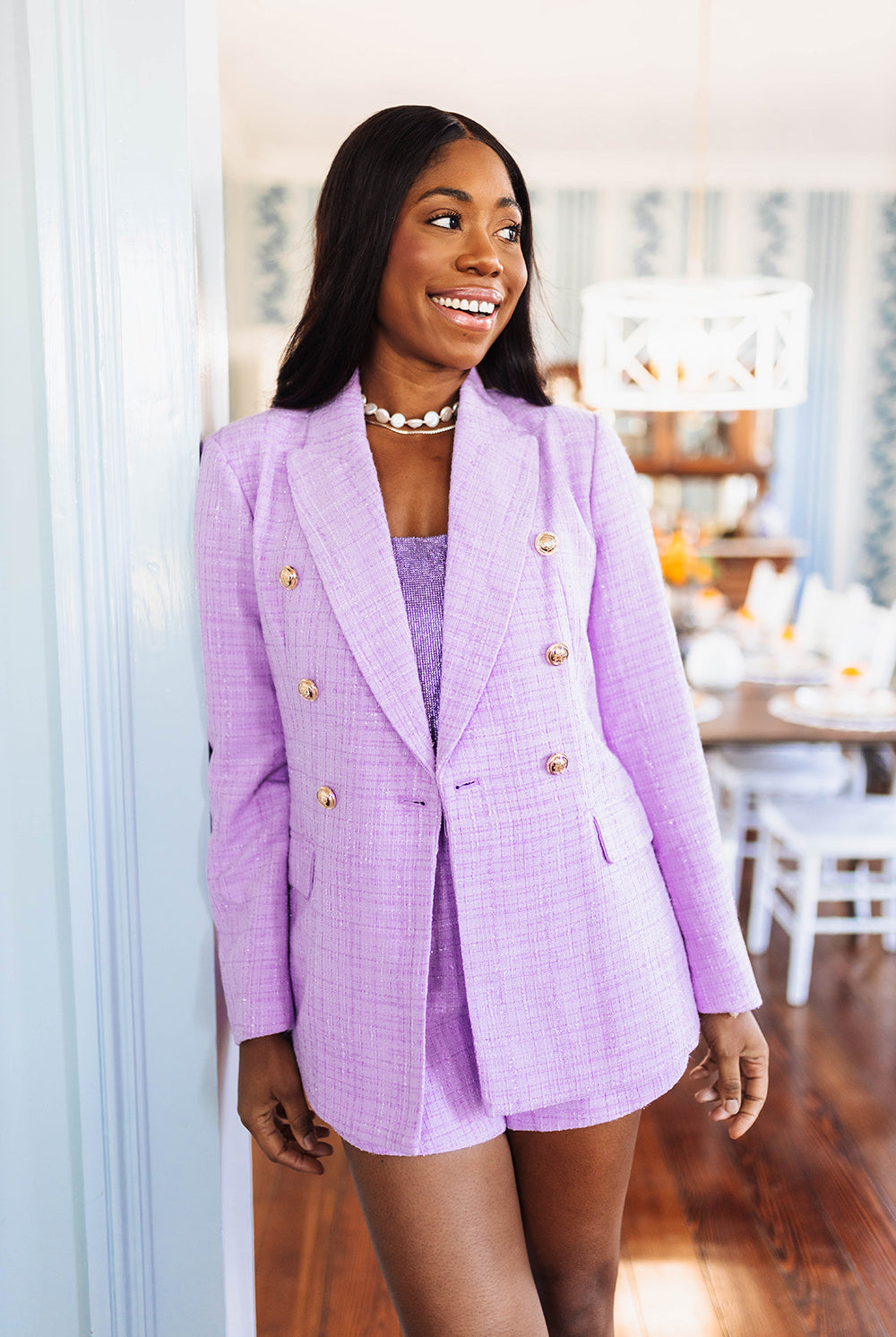 BuddyLove Tucker Tweed Blazer - Lavender