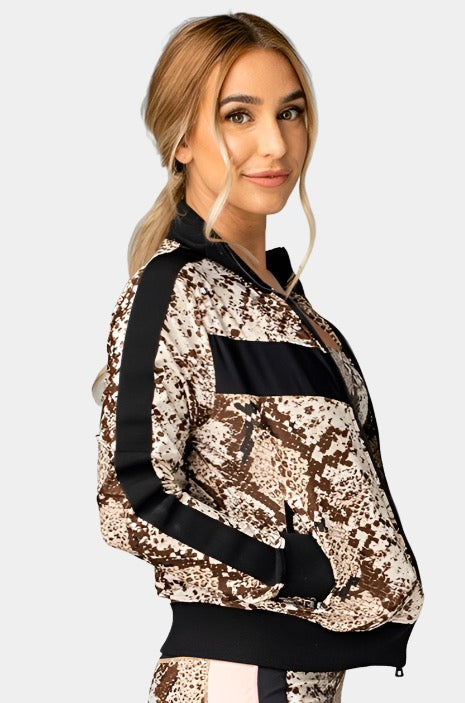 BuddyLove Vonn Elastic Long Sleeve Zip Up Jacket - Slither