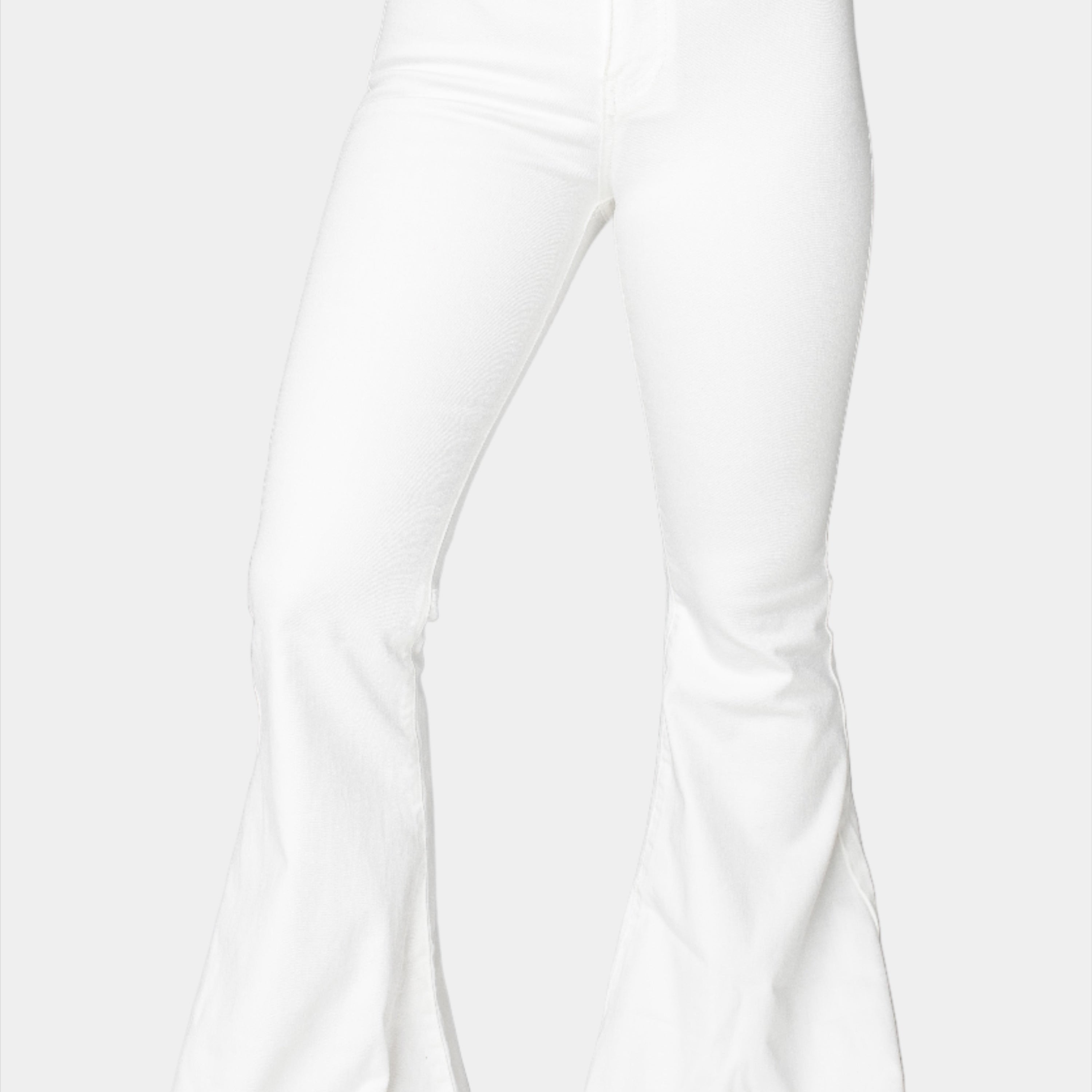 Moonshine High-Waisted Flare Jeans - White