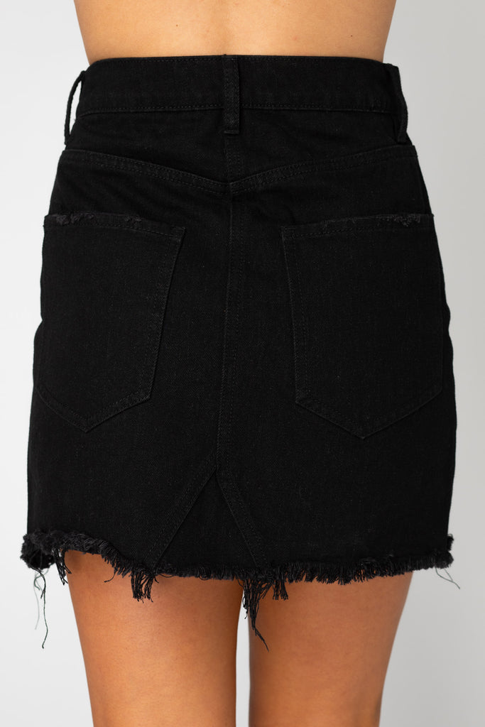 BuddyLove Sharon Distressed Mini Skirt - Black