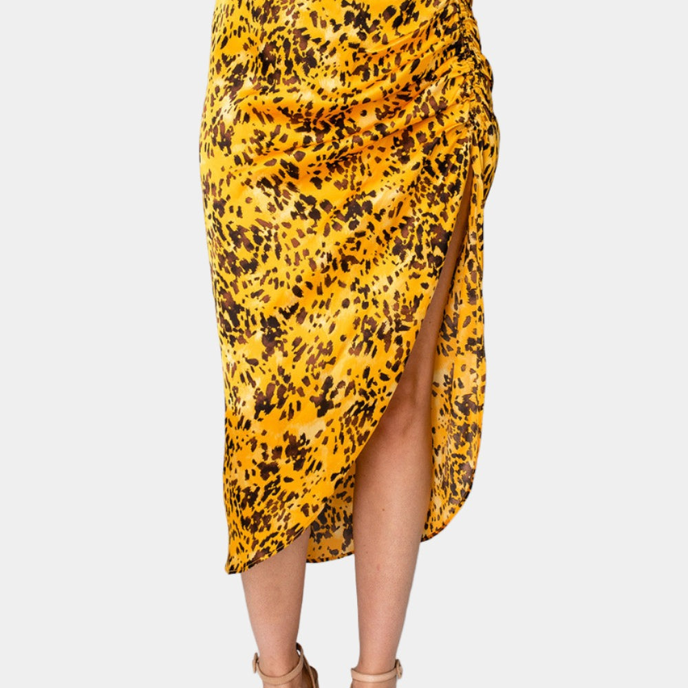 BuddyLove Marie Zip Fron Midi Skirt - Tortoiseshell