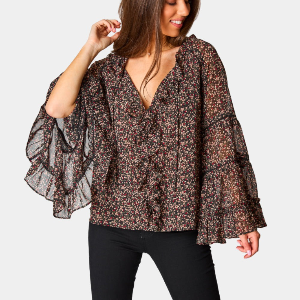 BuddyLove Mason Long Sleeve Ruffle Blouse - Te Amo