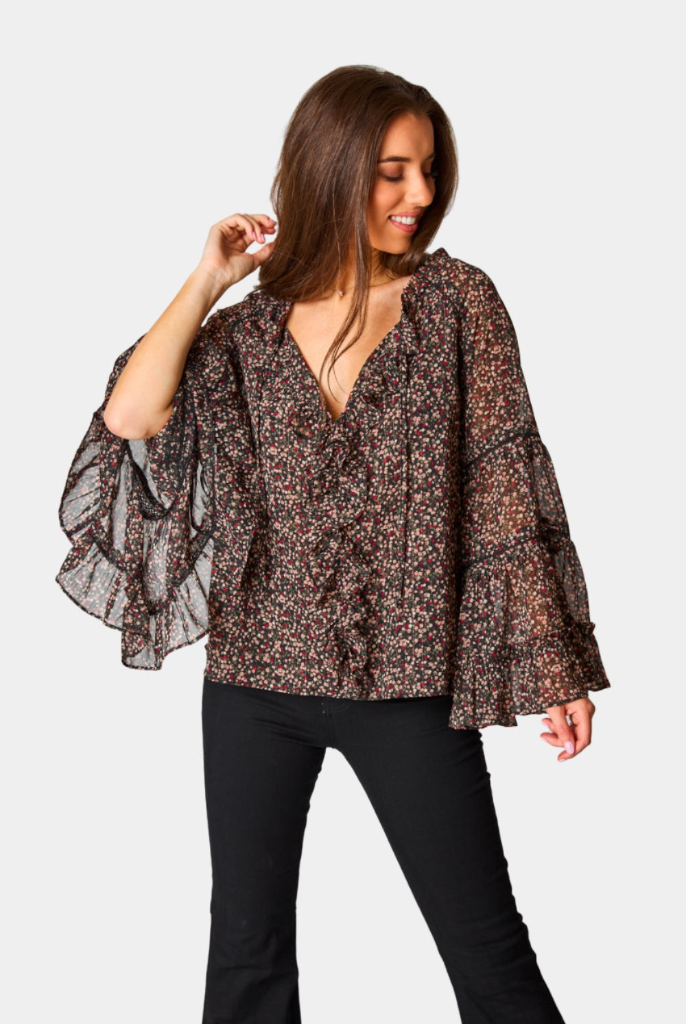 BuddyLove Mason Long Sleeve Ruffle Blouse - Te Amo