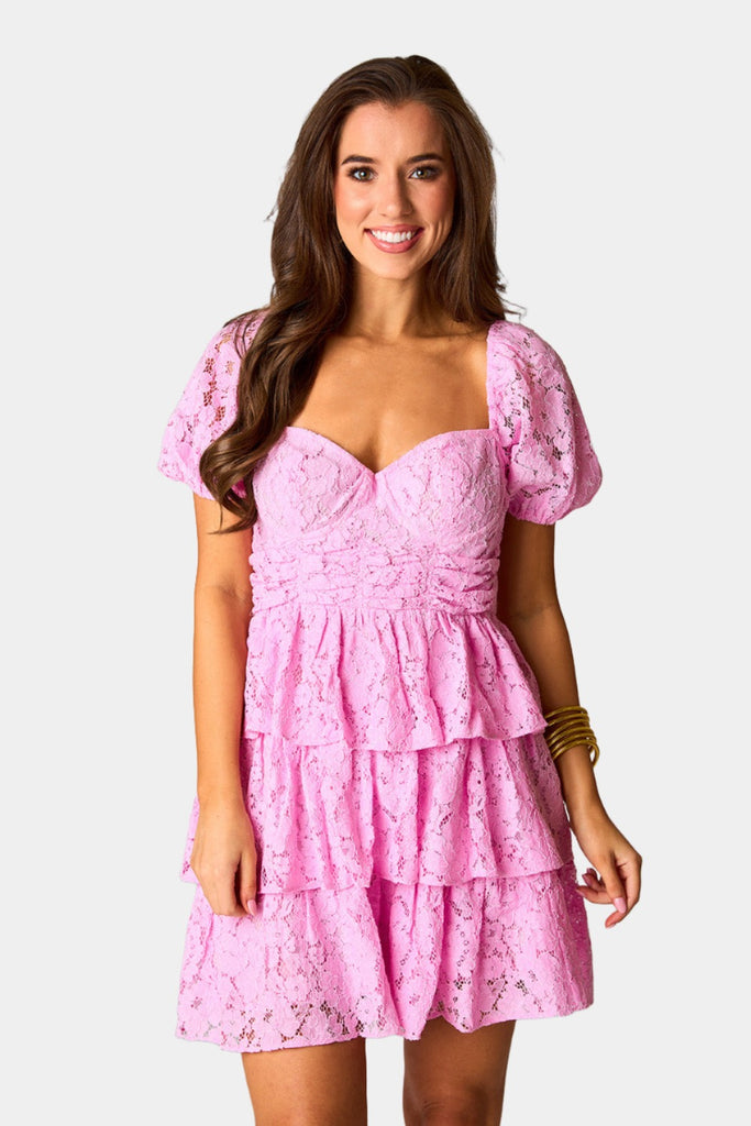 BuddyLove Conner Short Lace Dress - Frosting