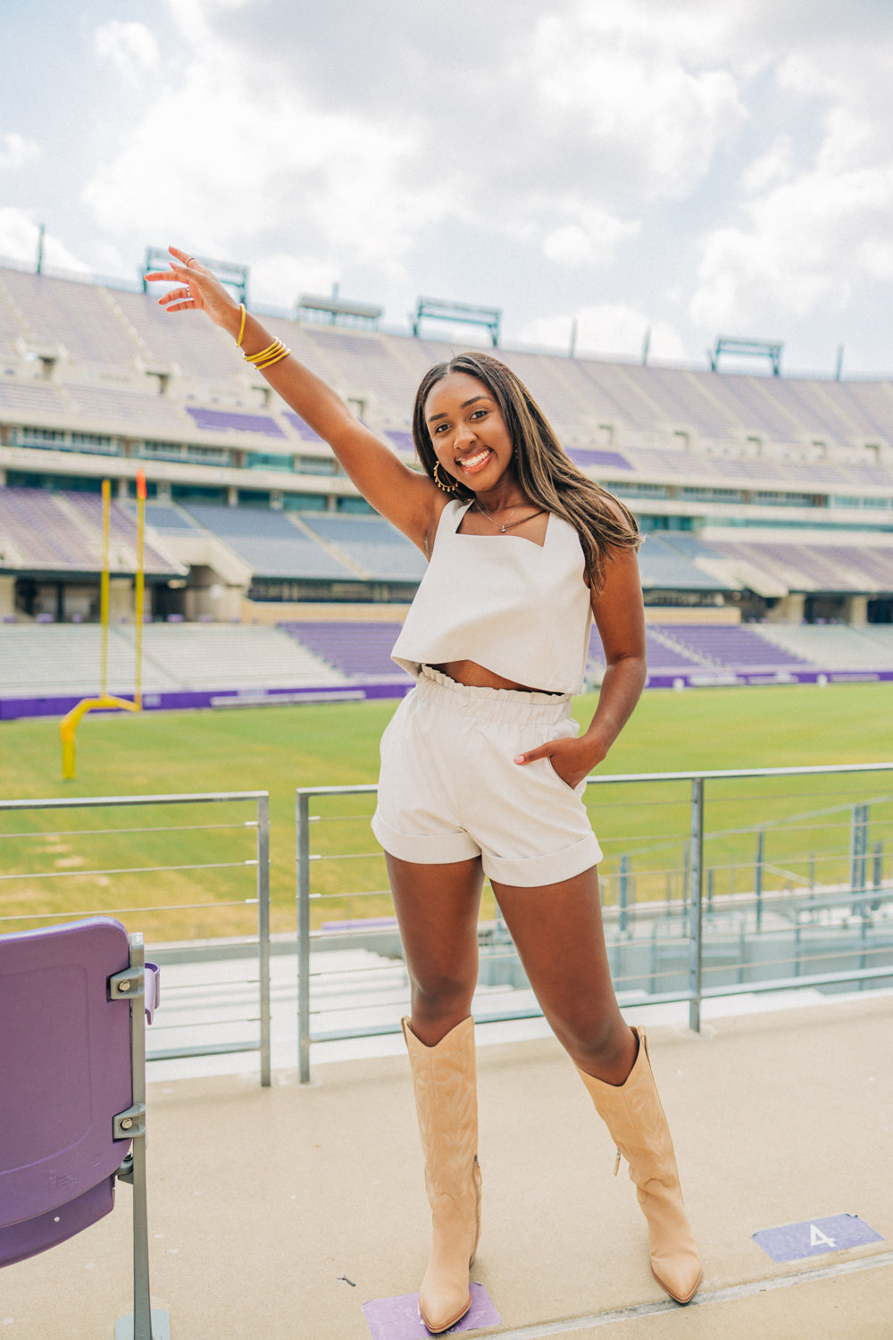 BuddyLove Manning Vegan Leather Cropped Tank Top - White