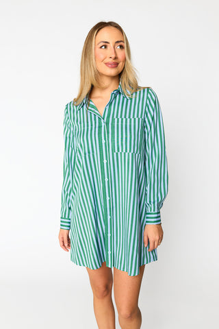 Beau Mini Shirt Dress - Cucumber Water
