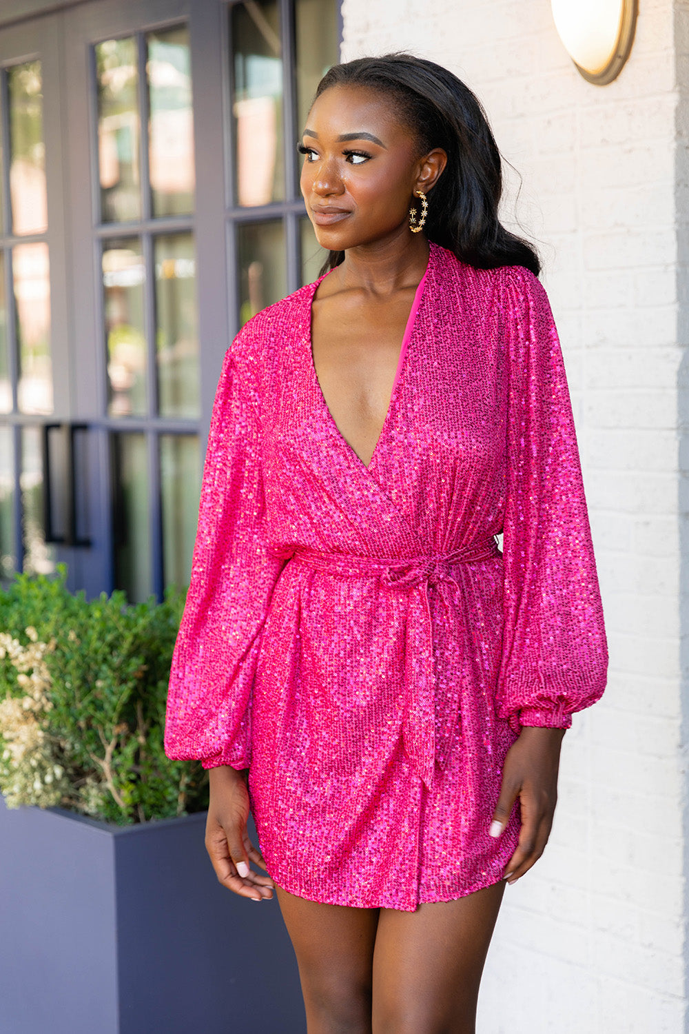 BuddyLove | Adeline Sequin Wrap Dress