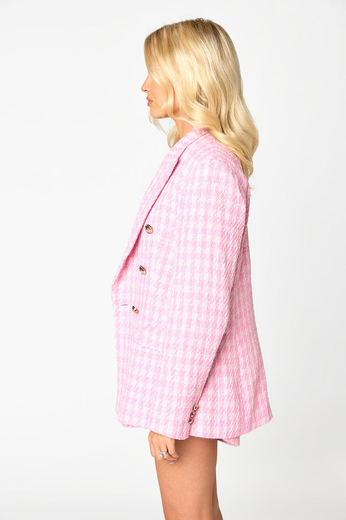 BuddyLove Tucker Tweed Blazer - Pale Pink