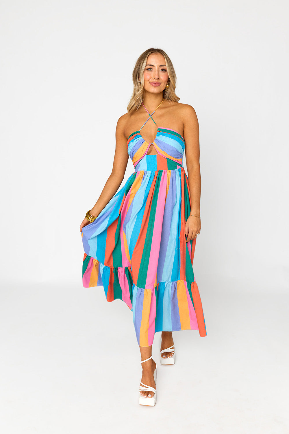 BuddyLove | Gerty Halter Midi Dress | Jelly Beans