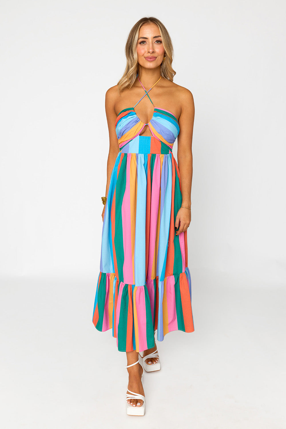 BuddyLove | Gerty Halter Midi Dress | Jelly Beans