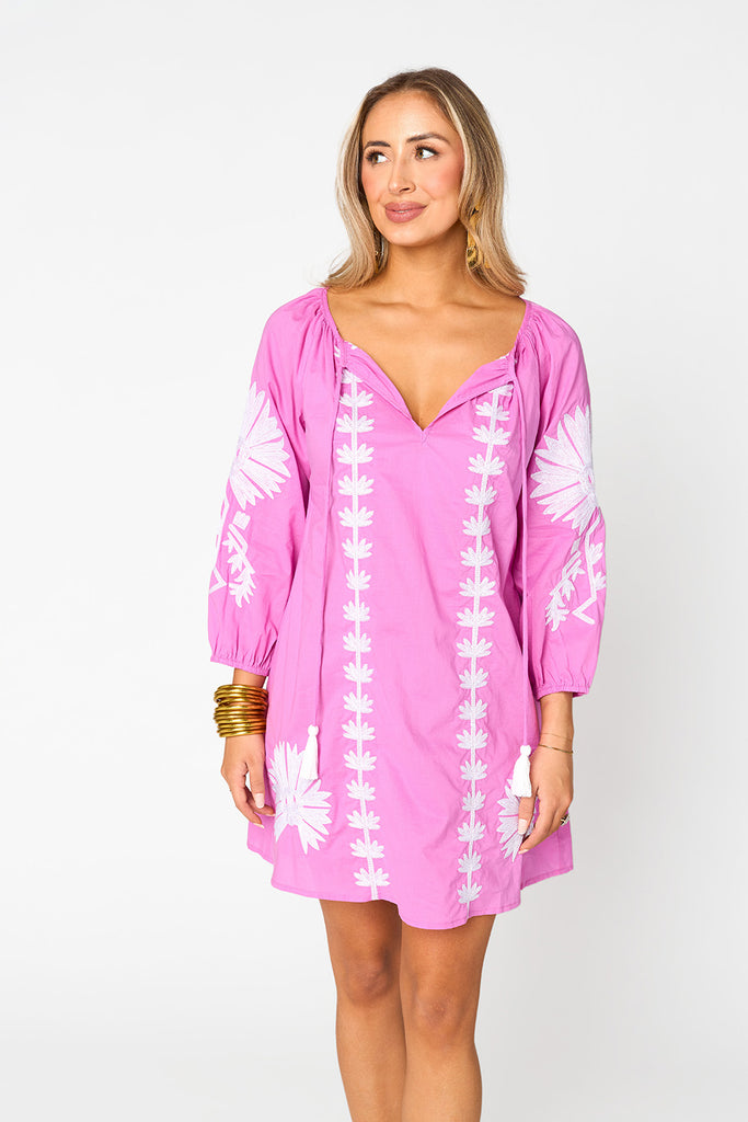 BuddyLove | Sweetie Embroidered Mini Dress | Lilac