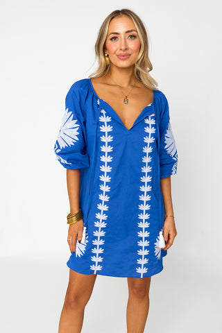 BuddyLove | Sweetie Embroidered Mini Dress | Ocean