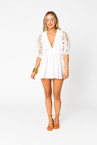 BuddyLove | Evan Lace Plunge Neck Romper | Equinox