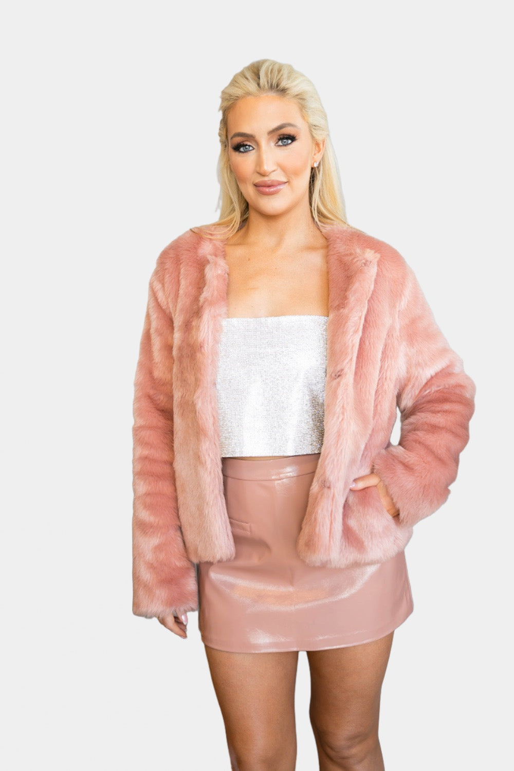 BuddyLove Baddie Faux Fur Jacket - Champagne