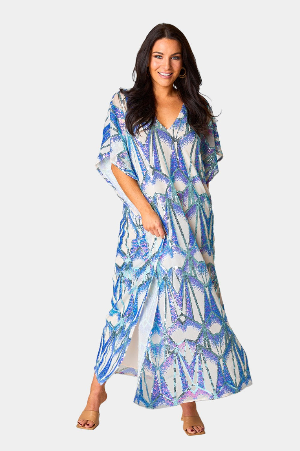 BuddyLove Atlas Sequin Caftan Maxi Dress - Queen of The Sea