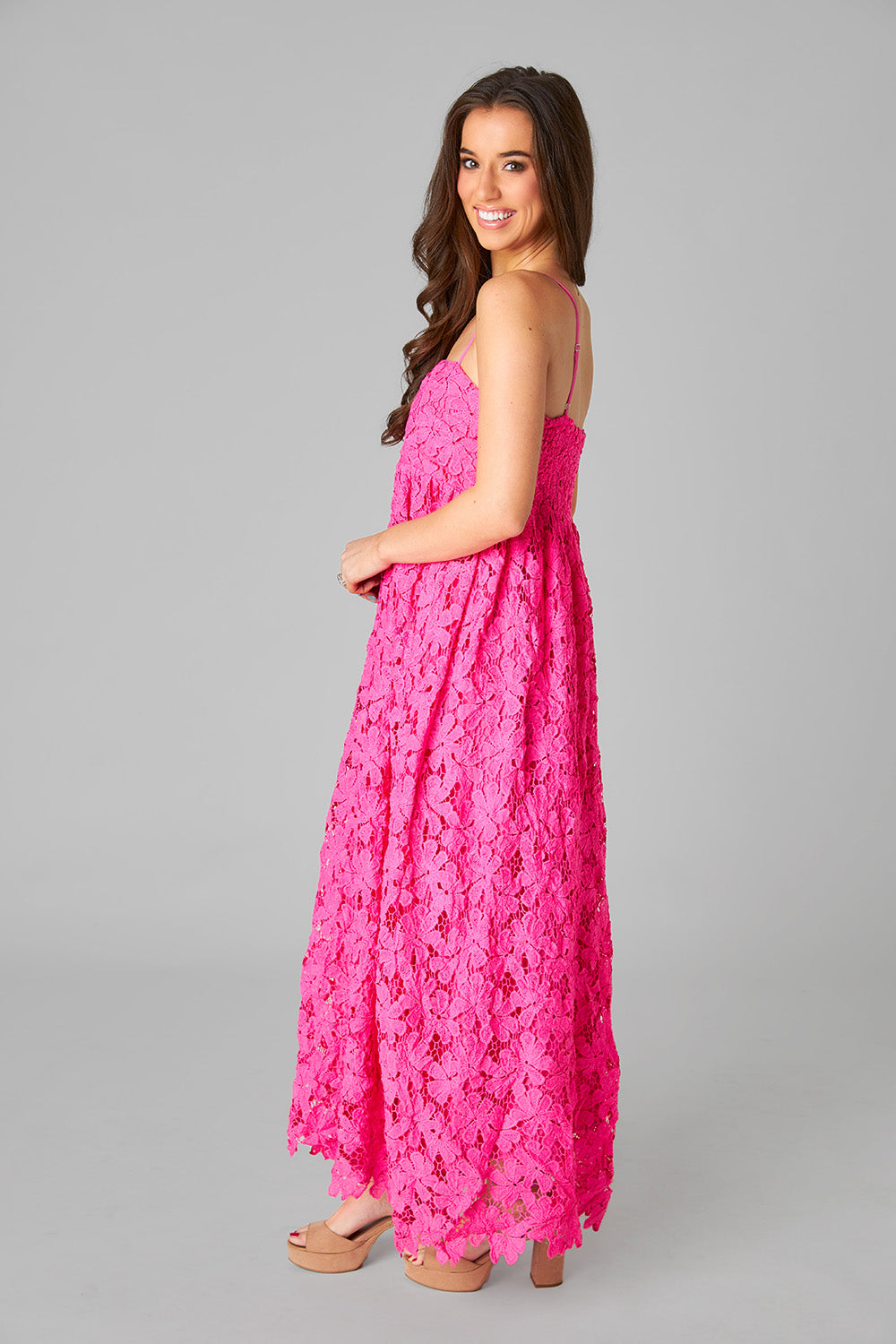 BuddyLove Sissy Lace Mini Dress - Morning Glory - L / Pink / Florals
