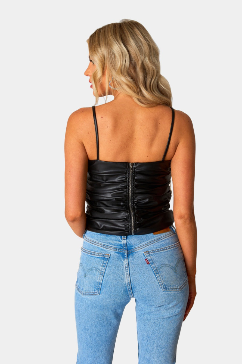 BuddyLove Jolee Vegan Leather Tank Top - Black