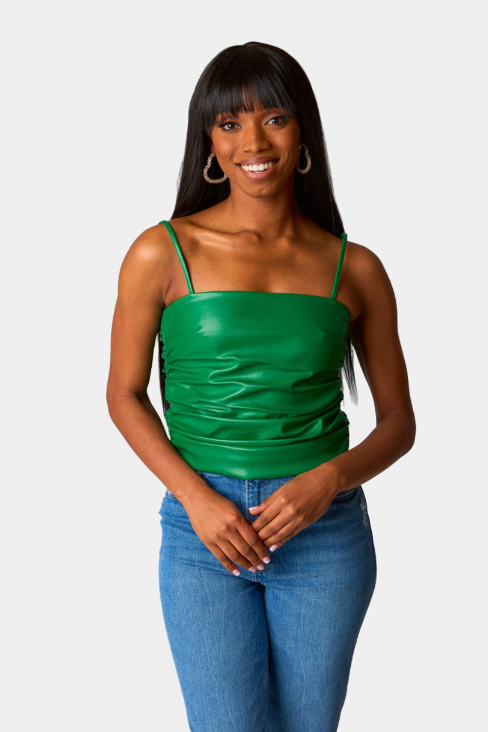 BuddyLove Jolee Vegan Leather Tank Top - Green