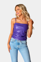 BuddyLove Jolee Vegan Leather Tank Top - Purple