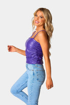 BuddyLove Jolee Vegan Leather Tank Top - Purple