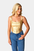 BuddyLove Coco Vegan Leather Corset Top - Gold