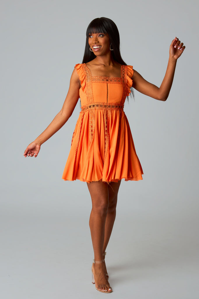 BuddyLove Adams Laced Mini Dress - Orange