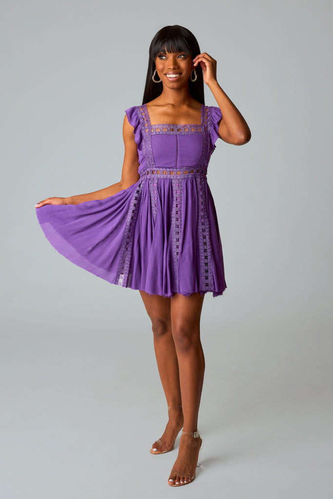 BuddyLove Adams Laced Mini Dress - Purple
