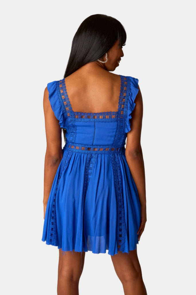 BuddyLove Adams Laced Mini Dress - Royal Blue