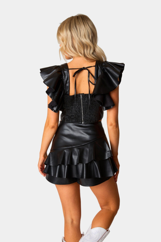 BuddyLove Erin Vegan Leather Outfit Set - Black