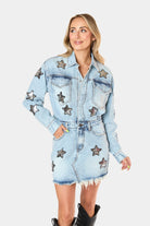 BuddyLove Raelynn Denim Mini Dress - Denim