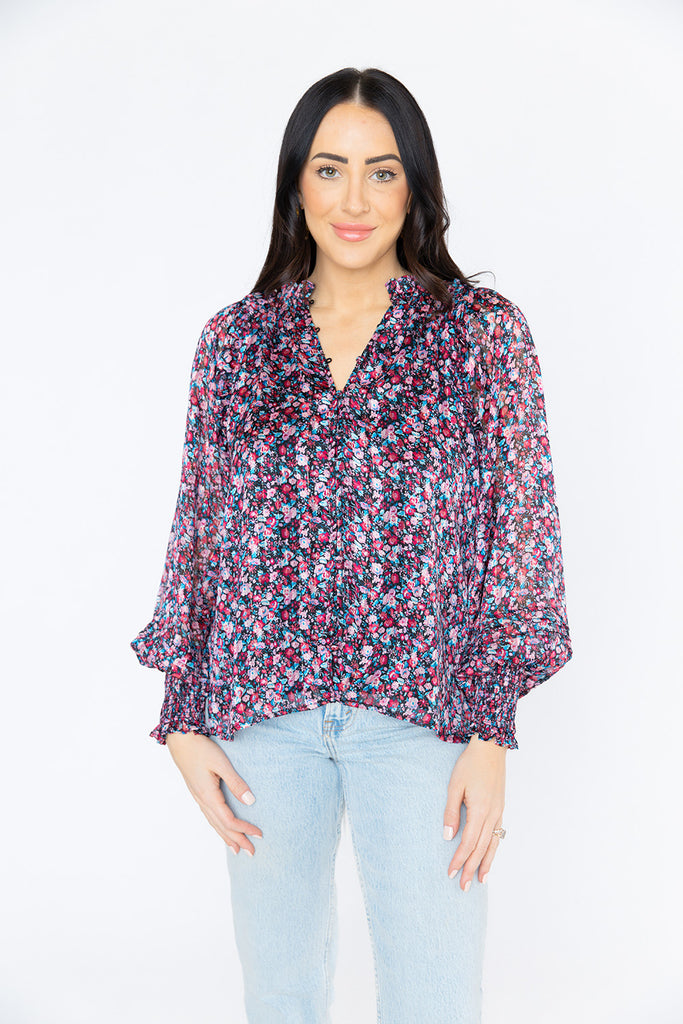 BuddyLove Haddie Long Sleeve Blouse - Passion Punch