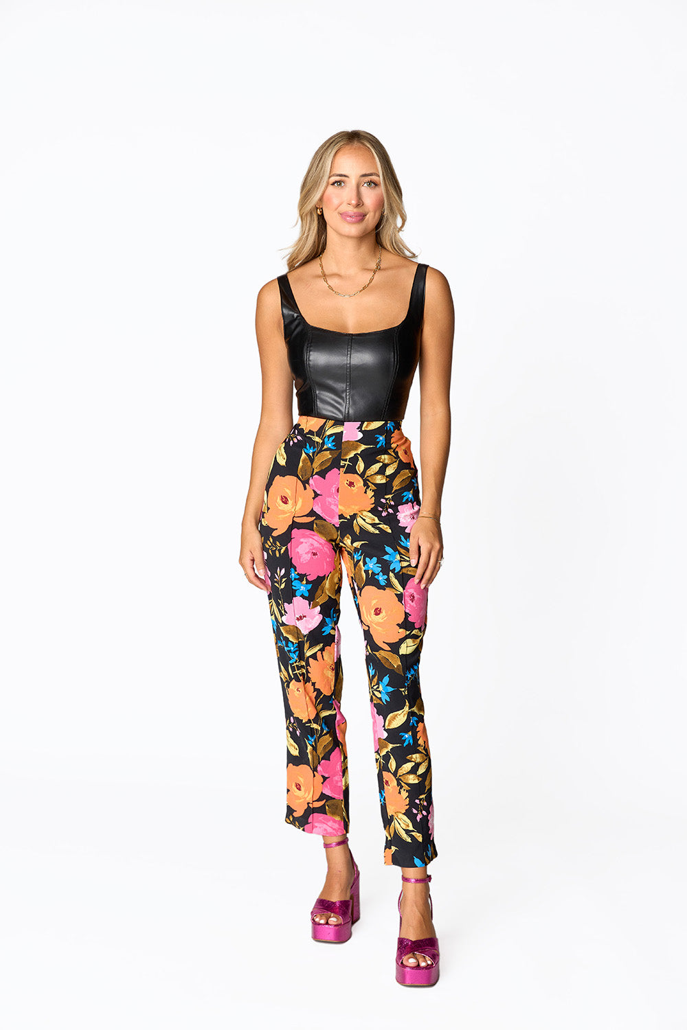 BuddyLove Aspen High-Waisted Pants - Nite Bloom