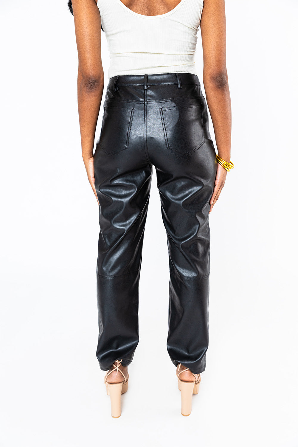 Gomez Vegan Leather Pants - Black