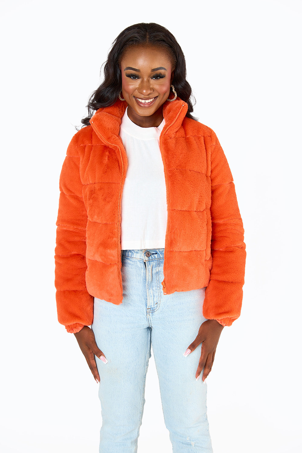 BuddyLove Noella Faux Fur Jacket - Cayenne