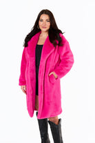 BuddyLove Zoey Oversized Faux Fur Coat - Hot Pink