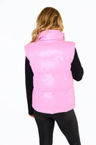 BuddyLove Helen Vegan Leather Puffer Vest - Bubble Gum