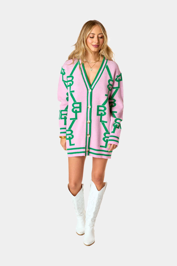 BuddyLove Varsity Cardigan Dress - Parfait